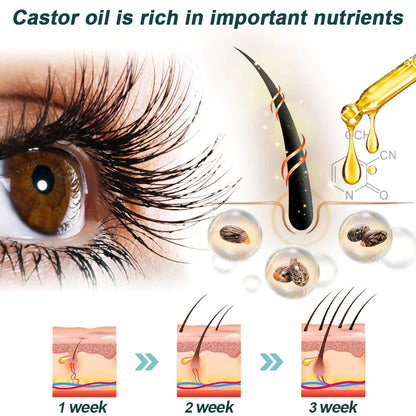 Oveallgo™ 100% Natural Castor Oil Eyelash, Eyebrow and Hair Volume Growth Serum